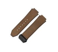 ROUREOX 26mm Leather Watch Strap Convex Rubber Band 19mm Lug Replacement Wristbelt Deployment Clasp for HUBLOT Big Bang-D5