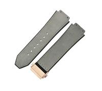 ROUREOX 26mm Leather Watch Strap Convex Rubber Band 19mm Lug Replacement Wristbelt Deployment Clasp for HUBLOT Big Bang-C4