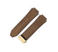 ROUREOX 26mm Leather Watch Strap Convex Rubber Band 19mm Lug Replacement Wristbelt Deployment Clasp for HUBLOT Big Bang-D3