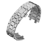 ROUREOX 26MM Stainless Steel Replacement Watch Strap, Adjustable Watchband Removable Watch Accessory for Casio GA-2100/2110-Silver