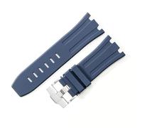 ROUREOX 27/28/30MM Premium Silicone Rubber Watch Strap Durable Waterproof Minimalist Band for Casual & Formal Watches for AP Royal Oak 15703/15710-Blue 28MM