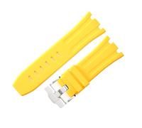 ROUREOX 27/28/30MM Premium Silicone Rubber Watch Strap Durable Waterproof Minimalist Band for Casual & Formal Watches for AP Royal Oak 15703/15710-Yellow 30MM