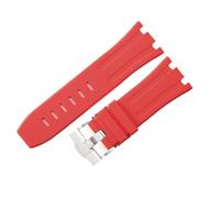 ROUREOX 27/28/30MM Premium Silicone Rubber Watch Strap Durable Waterproof Minimalist Band for Casual & Formal Watches for AP Royal Oak 15703/15710-Red 27MM