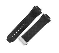 ROUREOX 27mm Silicone Watch Strap Convex Rubber Replacement Band 17mm Lug Sports Wristbelt Heavy Duty Clasp for Hublot Big Bang-A2