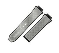 ROUREOX 27mm Silicone Watch Strap Convex Rubber Replacement Band 17mm Lug Sports Wristbelt Heavy Duty Clasp for Hublot Big Bang-C1