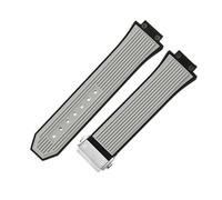 ROUREOX 27mm Silicone Watch Strap Convex Rubber Replacement Band 17mm Lug Sports Wristbelt Heavy Duty Clasp for Hublot Big Bang-C2