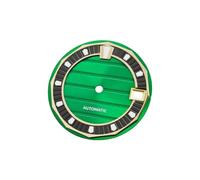 ROUREOX 28.5mm Watch Dial Horizontal Deck Pattern Green Luminous Indices Face Fit NH35 NH36 Automatic Movement Modding for King Seiko - A1 28.5MM