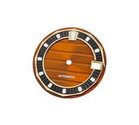 ROUREOX 28.5mm Watch Dial Horizontal Deck Pattern Green Luminous Indices Face Fit NH35 NH36 Automatic Movement Modding for King Seiko - A2 28.5MM