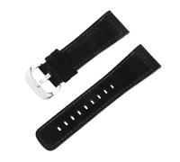 ROUREOX 28mm Watch Strap Genuine Suede Leather Replacement Band with Heavy Duty Pre-V Buckle for SEVENFRIDAY P1 P2 P3 Q1 S1 M2 M3 T1-Black + Black