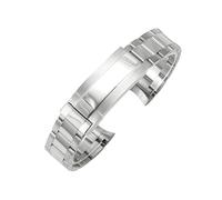 ROUREOX 316L Metal Watch Strap Classic Stainless Steel Adjustable Deployment Buckle Replacement Bracelet for Rolex Cosmograph Daytona-Bright Silver 20mm