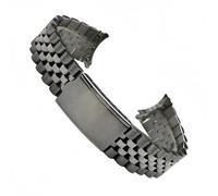 ROUREOX 316L Stainless Steel Curved End Watch Band, Classic Folding Buckle Watch Strap for Seiko 5 Automatic-Silver 21MM