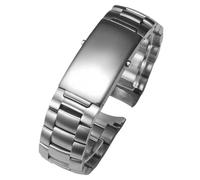 ROUREOX 316L Stainless Steel Replacement Watch Band, Men's Metal Curved End Watch Accessory for Omega Seamaster Diver 300M-Silver 3-Bead 20MM
