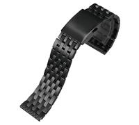 ROUREOX 316L Stainless Steel Replacement Watch Band, Men's Straight End Metal Strap Watch Repair Accessories for Diesel DZ7311/DZ4358-7-Bead Black 26MM