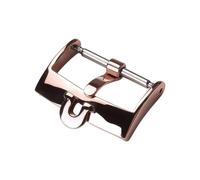 ROUREOX 316L Stainless Steel Tang Buckle Leather Watch Bands Replacement Buckle Repairment Accessories for Omega De Ville Series-Rose Gold 16mm