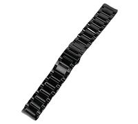 ROUREOX 316L Stainless Steel Watch Band, Straight End Metal Bracelet Replacement Wristwatch Strap for Casio Edifice EFR-303L/EQB-501/EFS-S500/EFS-530-Polished Black 18MM