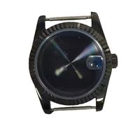 ROUREOX 36mm 39mm Black PVD Watch Case Fluted Bezel Sapphire Crystal Date Magnifier Fit NH35 NH36 Movement for Rolex Datejust -A1 36MM