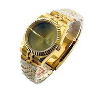 ROUREOX 36mm 40mm Gold Steel Case Bracelet Set Sapphire Crystal Fluted Ring fits ETA2824 PT5000 Watch Parts for Rolex Datejust-C 36MM