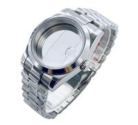 ROUREOX 36mm 40mm Watch Case Rounded 3-Link Bracelet Kit Sapphire Glass NH35 NH36 Fit Smooth Bezel Mod Parts Silver for Rolex Oyster Perpetual/Datejust-A 40MM