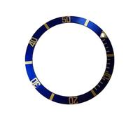ROUREOX 37.5mm Replacement Aluminium Bezel Insert Aluminium Bezel Watch Repairment Accessories for Rolex Submariner Date 16610LV-Blue + Gold