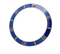 ROUREOX 38mm Ceramic Bezel Insert Scratch-Resistant Replacement Bezel Ring Watch Modding & Repairs for Rolex Submariner Series-Blue+Rose Gold