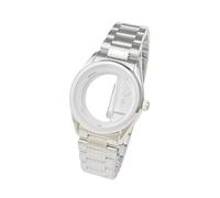 ROUREOX 39.5mm Dress Watch Case Bracelet Set Sapphire Crystal Embossed Solid Back Fit NH35 Automatic Movement Modding Parts for Grand Seiko-1-With Logo 39.5MM