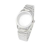 ROUREOX 39.5mm Dress Watch Case Bracelet Set Sapphire Crystal Embossed Solid Back Fit NH35 Automatic Movement Modding Parts for Grand Seiko-2-With Logo 39.5MM