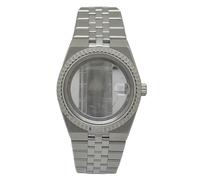 ROUREOX 39.5mm Retro Integrated Watch Case Kit Sapphire Crystal Date Magnifier Stainless Steel Fit NH35 Movement DIY Modding for Rolex Datejust/Royal Oak/Tissot PRX-1 39.5MM