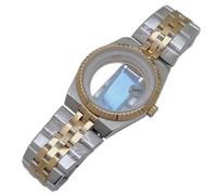 ROUREOX 39.5mm Retro Integrated Watch Case Kit Sapphire Crystal Date Magnifier Stainless Steel Fit NH35 Movement DIY Modding for Rolex Datejust/Royal Oak/Tissot PRX-6 39.5MM