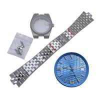 ROUREOX 39.5mm Watch Case Kit with Dial and Hands Stainless Steel Sapphire Crystal Integrated Bracelet Fit NH35 Movement DIY Set for Rolex Datejust/Royal Oak/Tissot PRX-12 39.5MM