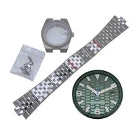 ROUREOX 39.5mm Watch Case Kit with Dial and Hands Stainless Steel Sapphire Crystal Integrated Bracelet Fit NH35 Movement DIY Set for Rolex Datejust/Royal Oak/Tissot PRX-6 39.5MM