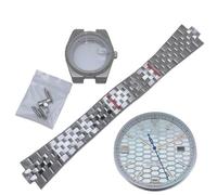 ROUREOX 39.5mm Watch Case Kit with Dial and Hands Stainless Steel Sapphire Crystal Integrated Bracelet Fit NH35 Movement DIY Set for Rolex Datejust/Royal Oak/Tissot PRX-10 39.5MM