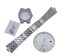 ROUREOX 39.5mm Watch Case Kit with Dial and Hands Stainless Steel Sapphire Crystal Integrated Bracelet Fit NH35 Movement DIY Set for Rolex Datejust/Royal Oak/Tissot PRX-2 39.5MM