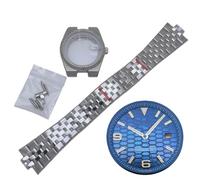 ROUREOX 39.5mm Watch Case Kit with Dial and Hands Stainless Steel Sapphire Crystal Integrated Bracelet Fit NH35 Movement DIY Set for Rolex Datejust/Royal Oak/Tissot PRX-8 39.5MM