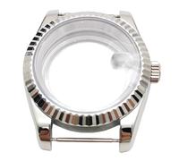 ROUREOX 39MM Sapphire Stainless Steel Watch Case, NH35/NH36 Movement Replacement Case, Transparent Bottom Modified Watch Accessories for Rolex Oyster Perpetual Datejust-Silver