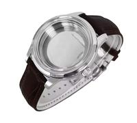 ROUREOX 39mm Screw-Fixed Bezel Watch Case Kit Mineral Glass Genuine Leather Strap Butterfly Clasp Fit NH35 NH36 Movement for Grand Seiko/Seiko Presage-3 39MM