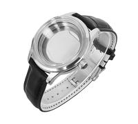 ROUREOX 39mm Screw-Fixed Bezel Watch Case Kit Mineral Glass Genuine Leather Strap Butterfly Clasp Fit NH35 NH36 Movement for Grand Seiko/Seiko Presage-2 39MM