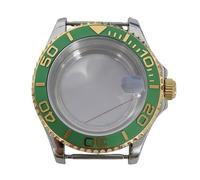 ROUREOX 40mm Yacht Style Watch Case Two Tone Sapphire Crystal Date Magnifier Fit NH35 NH36 Movement Modding for Rolex Yacht-Master-5 40MM
