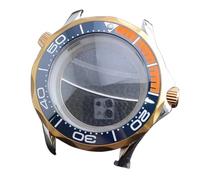 ROUREOX 42mm Two-Tone Watch Case for 31.7mm Dial Sapphire Crystal Fits NH35 NH36 Movement Rose Gold Plated Bezel Mod Parts for Omega Seamaster Diver 300M-10 42MM