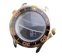 ROUREOX 42mm Two-Tone Watch Case for 31.7mm Dial Sapphire Crystal Fits NH35 NH36 Movement Rose Gold Plated Bezel Mod Parts for Omega Seamaster Diver 300M-2 42MM