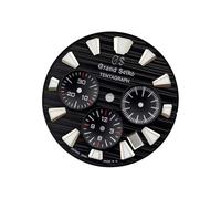 ROUREOX 44.5mm Sport Chronograph Watch Case Sapphire Crystal Solid Back Fit VK63 VK64 Quartz Movement Modding Kit for Grand Seiko Tentagraph-7-With Logo 44.5MM