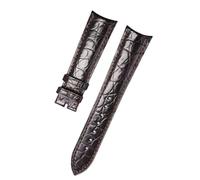 ROUREOX Alligator Grain Leather Watch Straps Handmade Replacement Genuine Leather Watch Straps for Jaeger-LeCoultre Master Ultra Thin Moon-Brown A 21 * 18mm