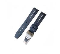 ROUREOX Arc Mouth Silicone Watch Strap Replacement Buckle for Tudor Black Bay/Style/Prince Collection-White Line 21mm