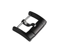 ROUREOX Brushed Pin Buckle 18mm-24mm - Stainless Steel Watch Clasp Matte, Heavy Duty Tang Fastener - Leather Strap Replacement Parts-Black 20mm