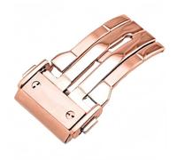 ROUREOX Brushed Steel Foldable Push-Button Watch Clasp, Rust-Free Sweat-Resistant Watch Strap Buckle for HUBLOT Big Bang Fusion Series-Rose Gold 18mm