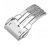 ROUREOX Brushed Steel Foldable Push-Button Watch Clasp, Rust-Free Sweat-Resistant Watch Strap Buckle for HUBLOT Big Bang Fusion Series-Silver 22mm
