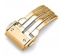 ROUREOX Brushed Steel Foldable Push-Button Watch Clasp, Rust-Free Sweat-Resistant Watch Strap Buckle for HUBLOT Big Bang Fusion Series-Gold 22mm