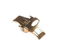 ROUREOX Butterfly Deployment Clasp Stainless Steel Watch Buckle, Double Push Button Fastener - Strap Replacement Parts-Golden 10mm