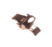 ROUREOX Butterfly Deployment Clasp Stainless Steel Watch Buckle, Double Push Button Fastener - Strap Replacement Parts-Rose Gold 20mm