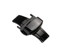 ROUREOX Butterfly Deployment Clasp Stainless Steel Watch Buckle, Double Push Button Fastener - Strap Replacement Parts-Black 18mm