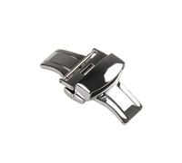 ROUREOX Butterfly Deployment Clasp Stainless Steel Watch Buckle, Double Push Button Fastener - Strap Replacement Parts-Silvery 20mm